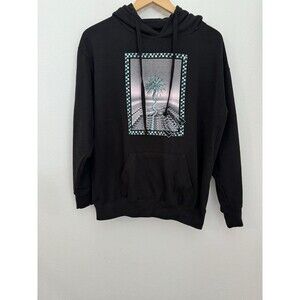 LIRA Men's M Black Sweatshirt Hoodie Long Sleeve Graphic Palm Tree Skate Surf